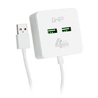 HUB USB 2.0 GHIA DE 4 PUERTOS / TRANSFERENCIA DE DATOS/CABLE 0.50 CM