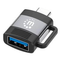 ADAPTADOR,MANHATTAN,356312, USB-C V3.2 GEN1, CM-AH, 5GBPS 3A, ALUMINIO GRIS ESPACIAL/NEGRO