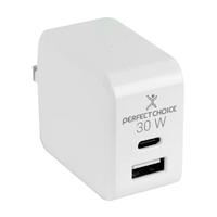 CARGADOR DE CORRIENTE 30W PERFECT CHOICE BLANCO